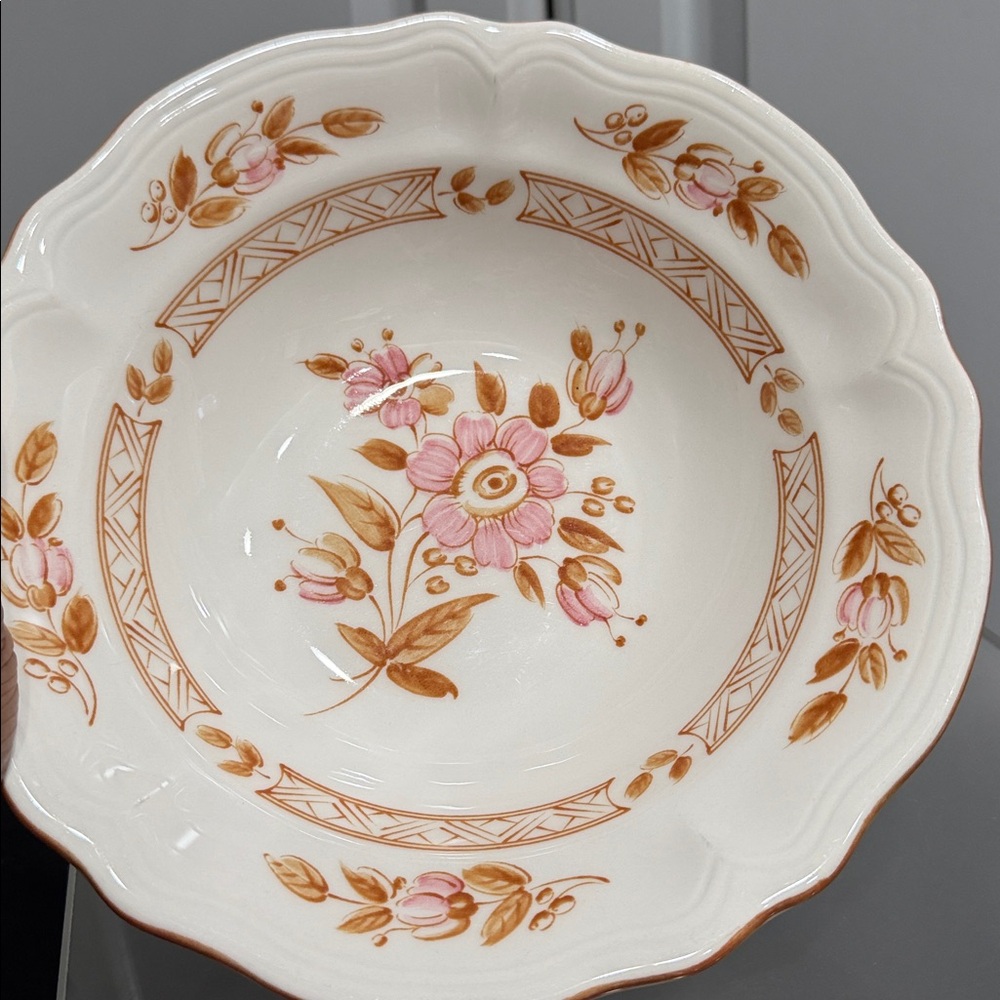 1970’s Wicker Rose by Ironstone Vtg Serving Bowl 4243 Floral Ceramic Bowl